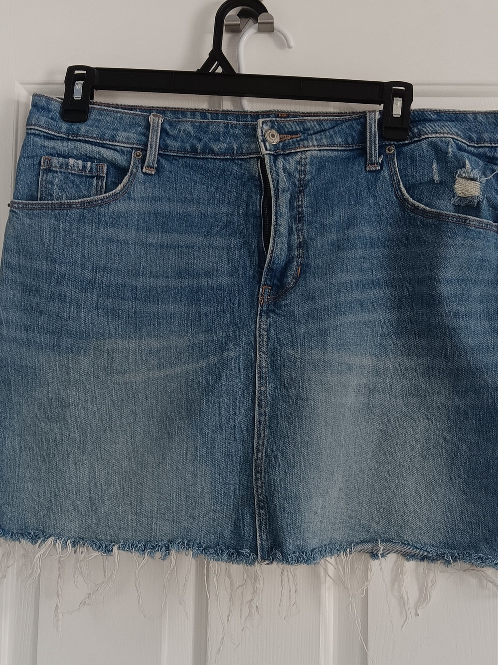 Old Navy Blue Distressed Denim Mini Skirt
